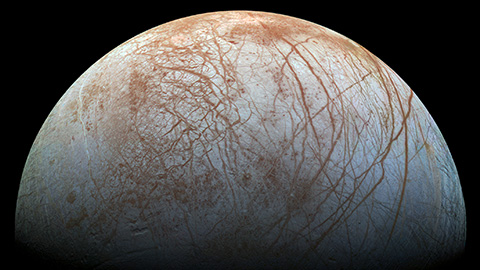 Color image of Jupiter's moon Europa.