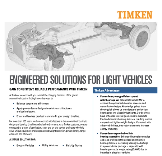 Light Vehicle Sell Sheet