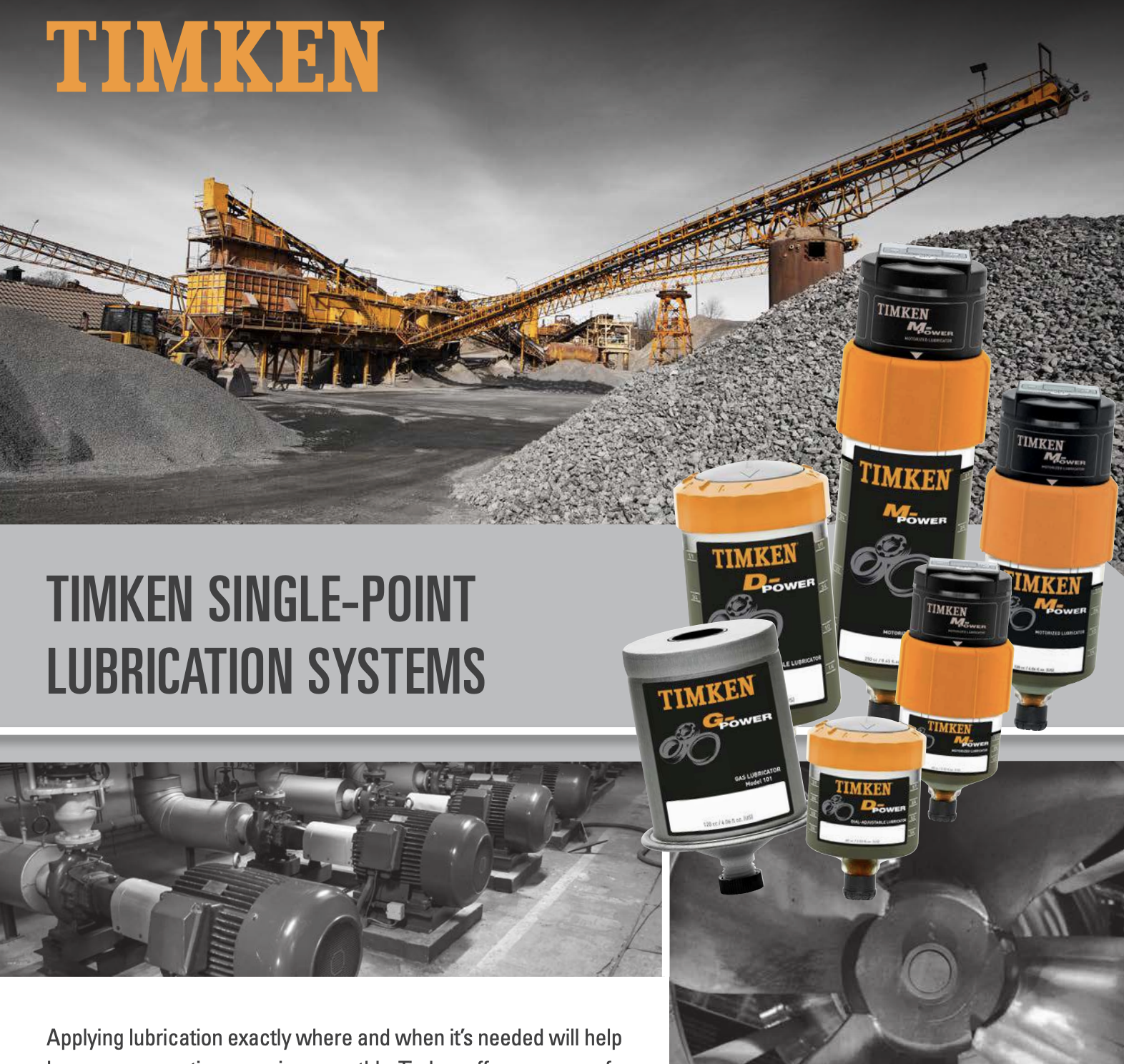 Timken® 단일 지점 윤활 시스템 브로셔