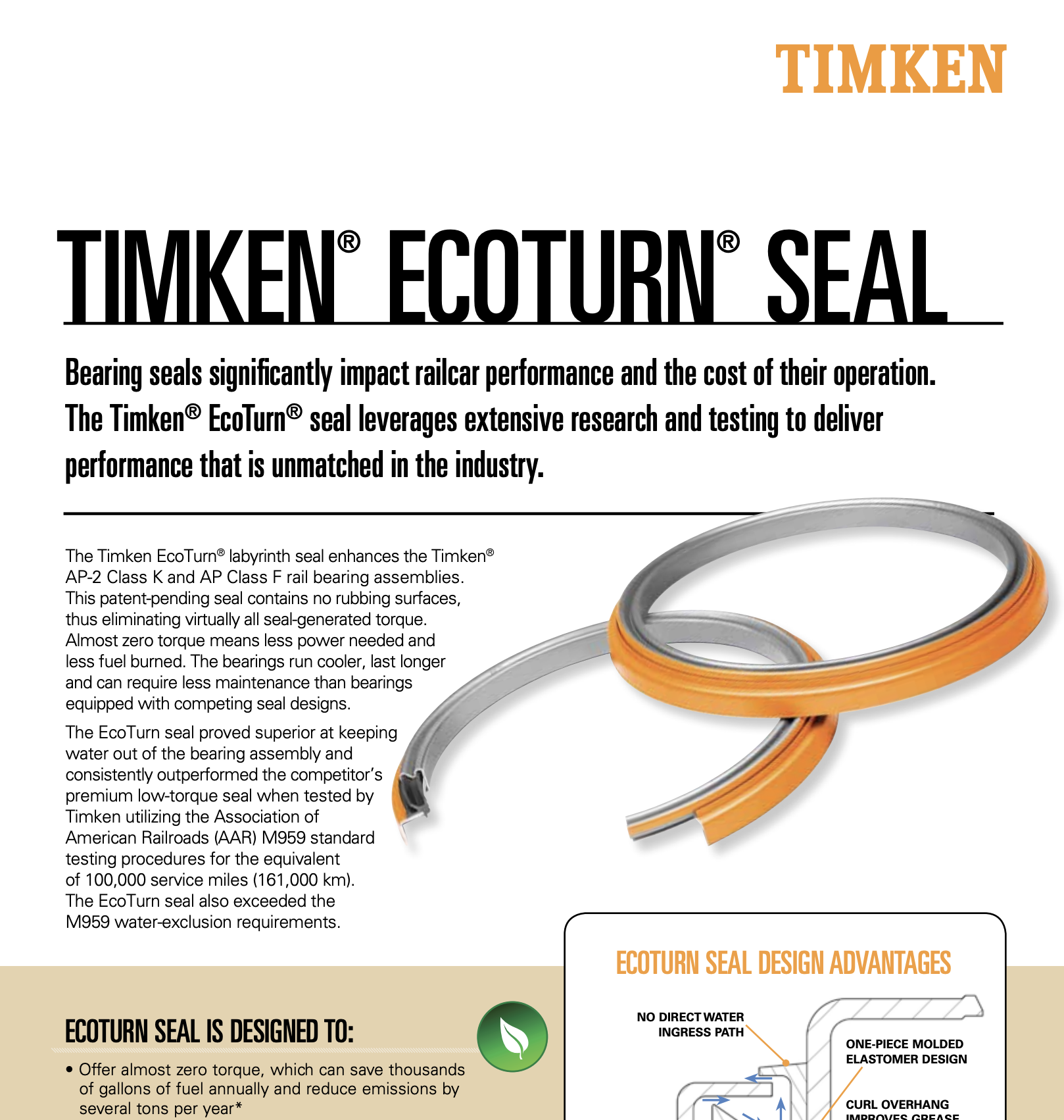 Panoramica della guarnizione Timken® EcoTurn®