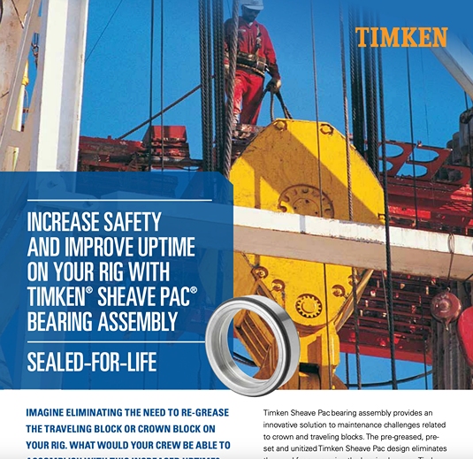 Timken Sheave Pac Sell Sheet